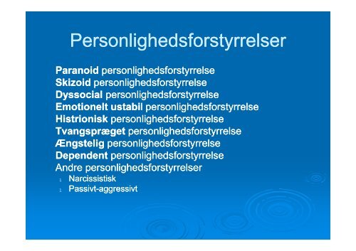 Personlighedsforstyrrelser