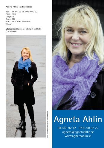Agneta Ahlin CV teater