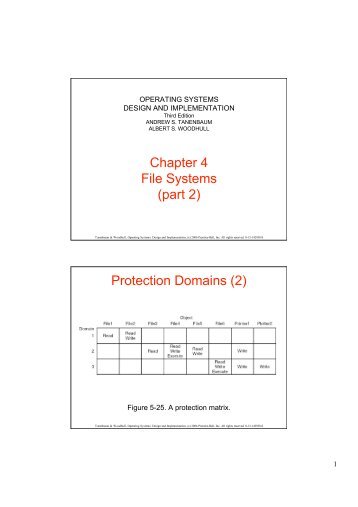 Chapter 4 File Systems (part 2) Protection Domains (2) - LRI