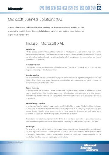 Microsoft Business Solutions XAL Indkøb i Microsoft XAL