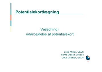 Potentialekortlægning - Grundvandskortlægning