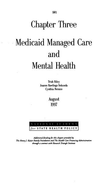 Medicaid Managed Care - U.S. Senate Special Committee on Aging