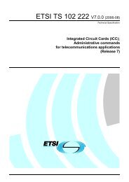 TS 102 222 - V7.0.0 - Integrated Circuit Cards (ICC ... - ETSI