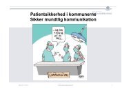 Patientsikkerhed i kommunerne Sikker mundtlig kommunikation