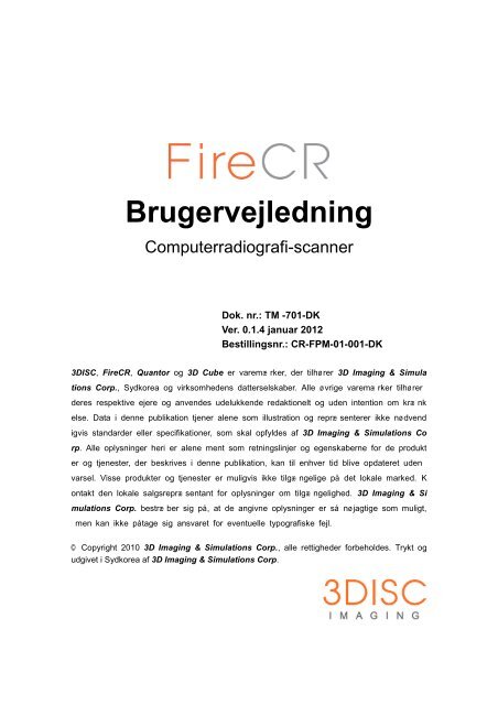 Brugervejledning - 3DISC