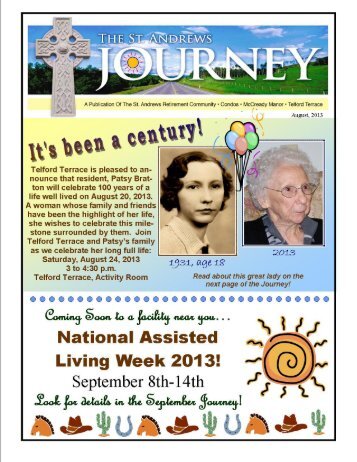 St. Andrews Retirement Community August Newsletter