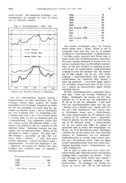 Statistisk-Økonomisk Oversikt over Året 1939 - Statistisk sentralbyrå