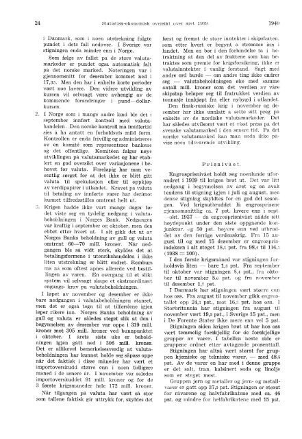 Statistisk-Økonomisk Oversikt over Året 1939 - Statistisk sentralbyrå