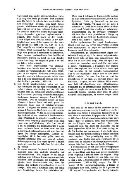 Statistisk-Økonomisk Oversikt over Året 1939 - Statistisk sentralbyrå