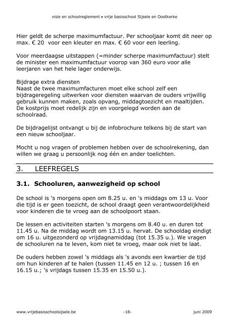 schoolreglement - Vrije Basisschool Sijsele