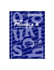 Saxon Phonics K Literature Extensions Product - Saxon Publishers