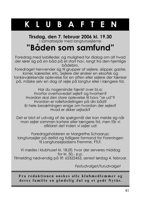 Blad nr. 6 - 2. december 2005 - 32. årgang - Kerteminde Sejlklub