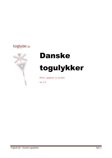 Danske togulykker ver. 2.5 - Toglyde.dk