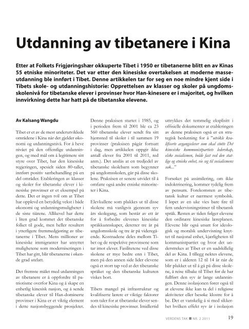 Verdens Tak 2-2011.pdf - Den norske Tibet-komité