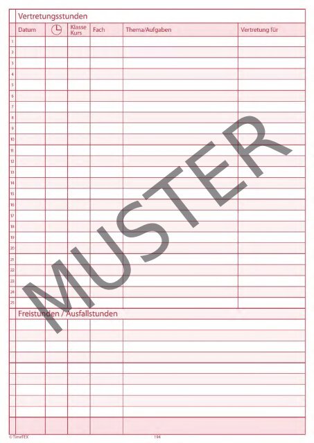 Muster Schulleiter-Planer - Timetex