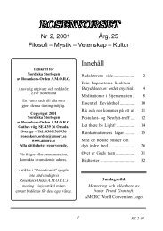 Innehåll - Rosenkors-Ordenen AMORC