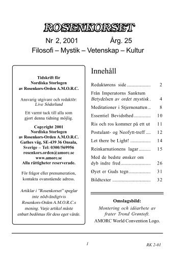 Innehåll - Rosenkors-Ordenen AMORC