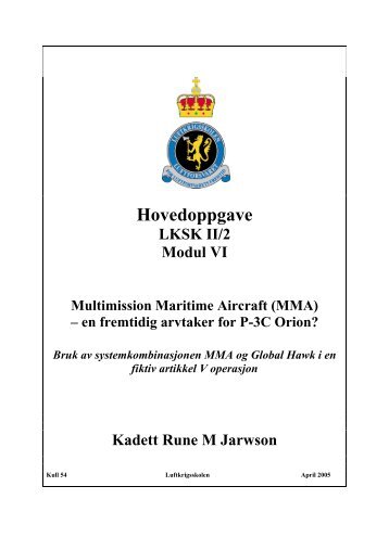 Jarwson, Rune (2005): Multimission Maritime ... - Luftkrigsskolen