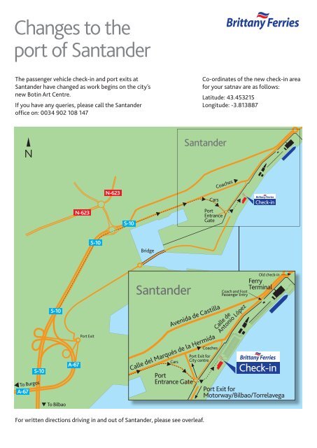Changes to the port of Santander [207kb] - Brittany Ferries