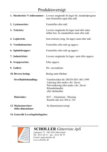 Katalog PDF - Schøller Gitterriste Aps.