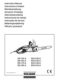 Instruction Manual Instructions d'emploi Betriebsanleitung ... - Dolmar