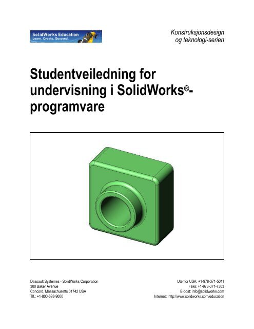 Studentveiledning for undervisning i SolidWorks®- programvare