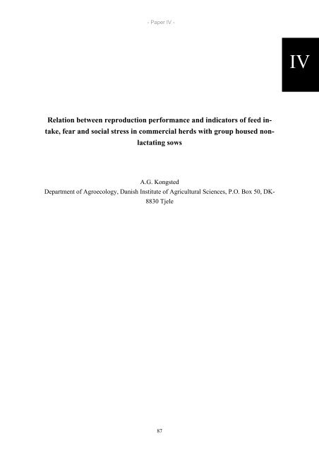 Reproduction performances and conditions of group-housed non ...