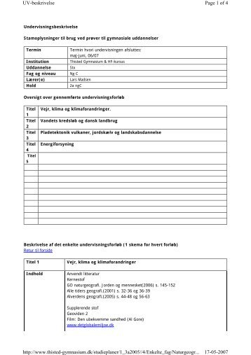 2a ngC - Thisted Gymnasium og HF-Kursus