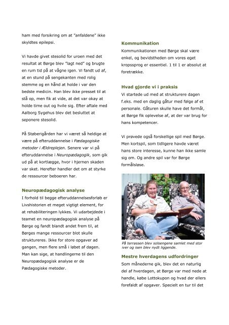 Tilbage til et liv med indhold - Forum for Ældrepædagogik