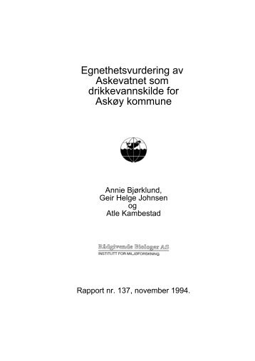 Egnethetsvurdering av Askvatnet som drikkevannskilde for Askøy ...