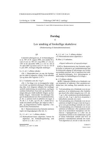 Lovforslag i pdf-format - Skatteministeriet