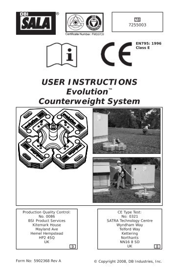 USER INSTRUCTIONS Evolution™ Counterweight System