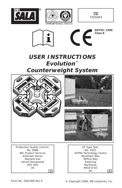 USER INSTRUCTIONS Evolution™ Counterweight System