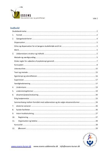 Hent Samlet studiebeskrivelse som PDF her - Essens