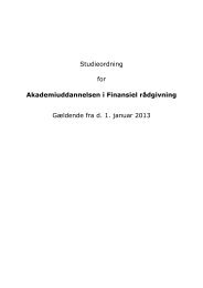 Studieordning for Akademiuddannelse i finansiel rådgivning