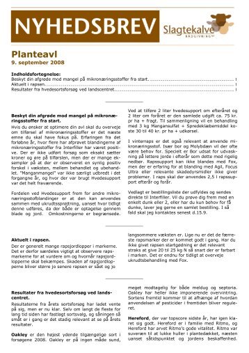 Planteavl - Slagtekalve Rådgivning ApS