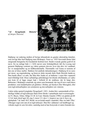 Af Kragelunds Historie - Højbjerg Holme Lokalhistorisk Arkiv