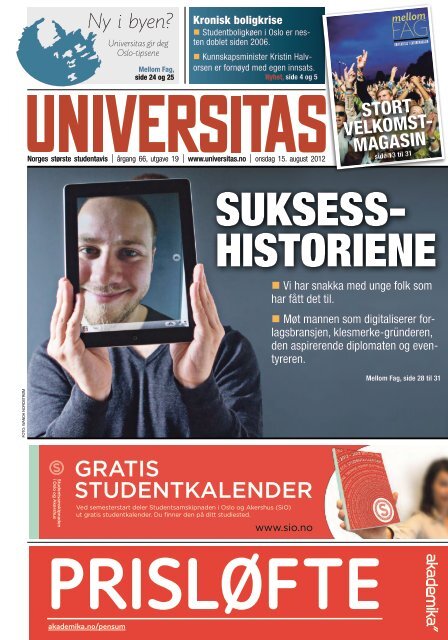 GRATIS STUDENTKALENDER FAG - Universitas