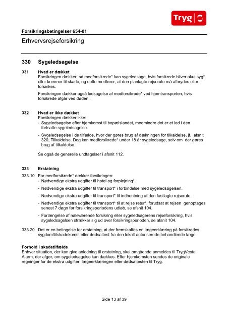 Erhvervsrejseforsikring Forsikringsbetingelser ...