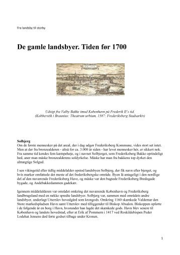 De gamle landsbyer. Tiden før 1700 - Frederiksberg Stadsarkiv ...