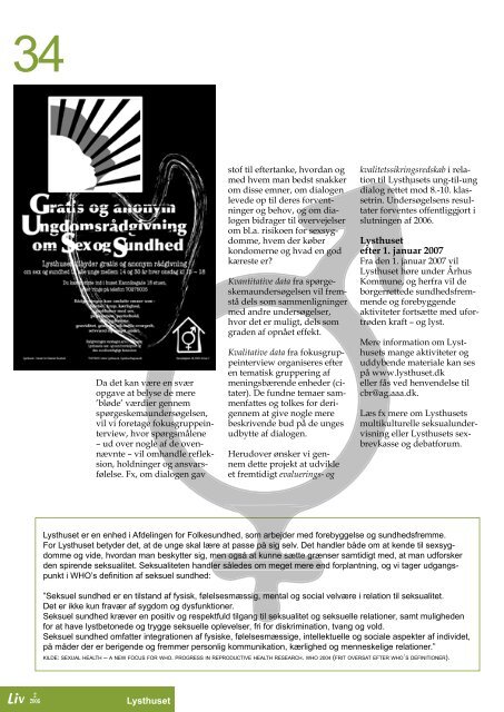 LIV nr. 2/2006 - CFK Folkesundhed og Kvalitetsudvikling - Region ...