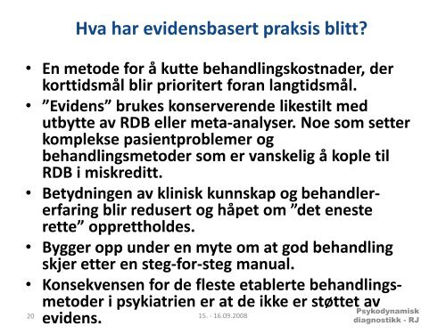 Om psykodynamisk diagnostikk. - Helse Nord