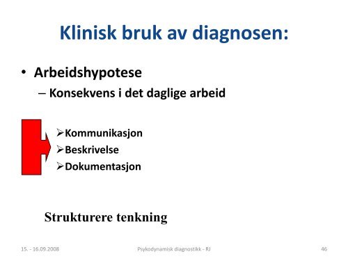 Om psykodynamisk diagnostikk. - Helse Nord