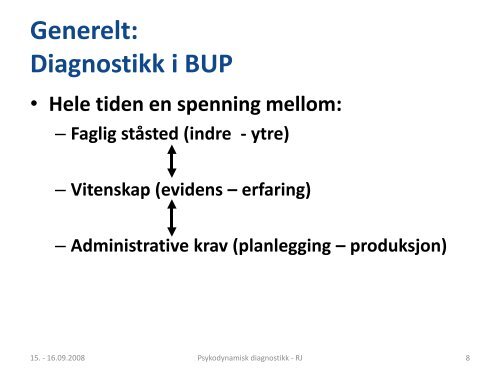 Om psykodynamisk diagnostikk. - Helse Nord