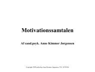 Anne Kimmer Jørgensen, Cand.psyk. Motivationssamtalen