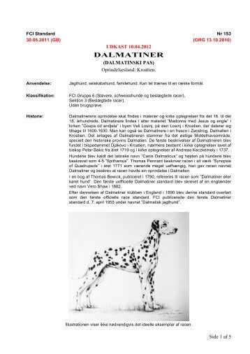 FCI-standard for dalmatineren (pdf) - Kennel Kernehuset