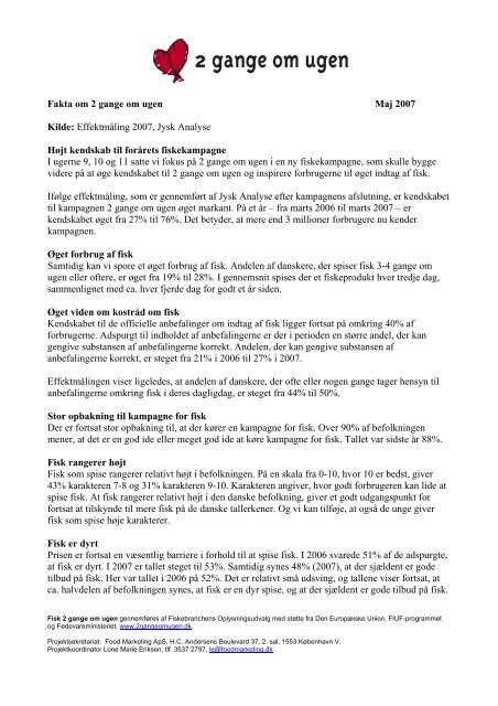 Fakta om 2 gange om ugen Maj 2007 Kilde ... - Altomkost.dk
