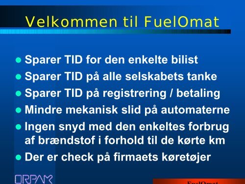 FUEL-O-MAT Præsentation - DKC