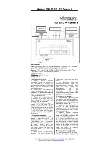 Instruction Manual SBX95SE_V1.3 - ELV