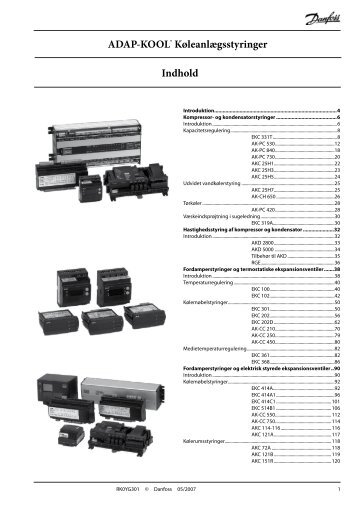 ADAP-KOOL® Køleanlægsstyringer Indhold - Danfoss